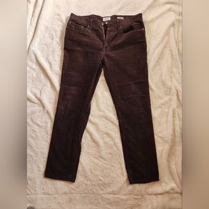 Goodfellow & Co Chocolate Brown Men's Straight Leg Slim Fit Corduroy Pants 36x32